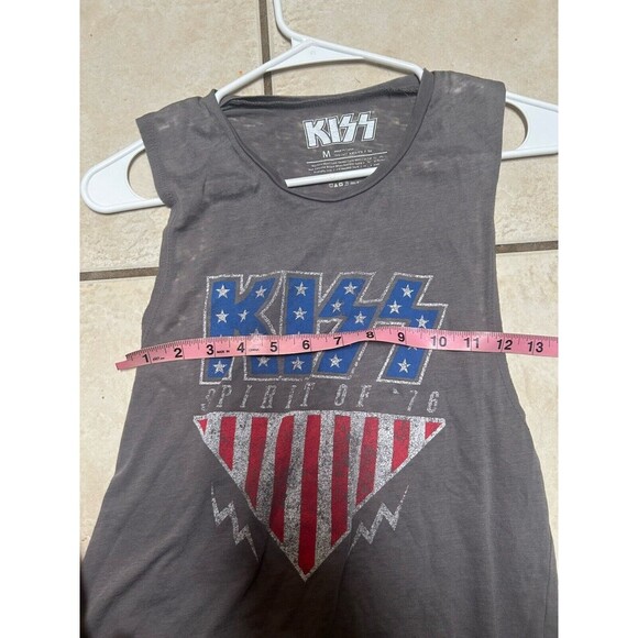 Kiss graphic t shirt sleevless medium womens burnout gray crewneck - Picture 4 of 5